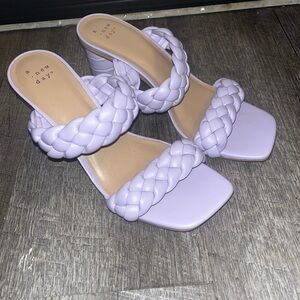A New Day Women's Light Purple Braided Heels